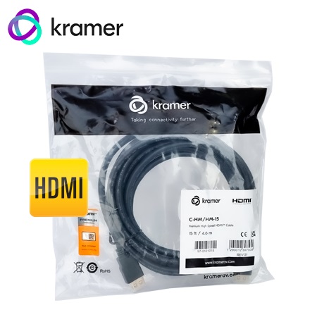 CABLE HDMI KRAMER C-HM/HM-15 DE ALTA VELOCIDAD (MALE-MALE) 15FT 4.6M (97-0101015)